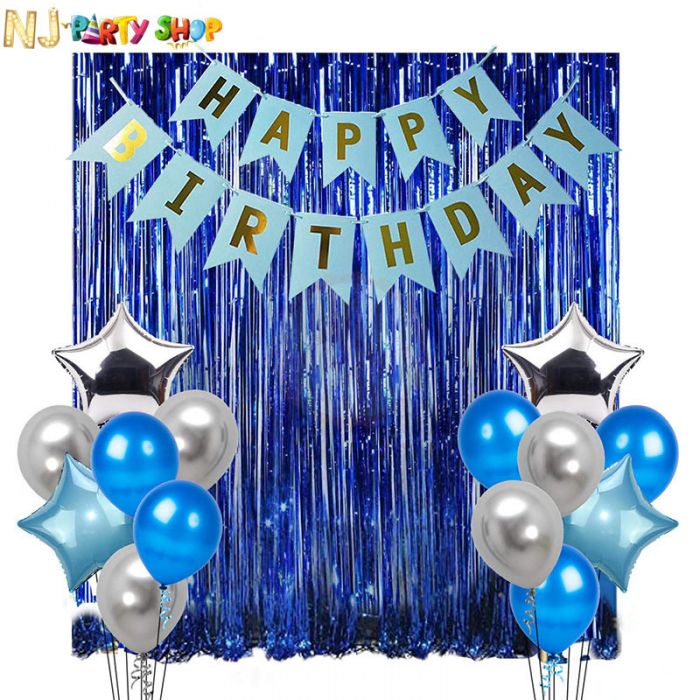 Blue birthday decoration combo